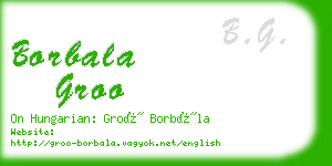 borbala groo business card